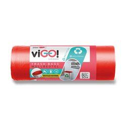viGO! - barevné pytle na odpadky - 60 l, 10 ks, 30 mikronů, červené