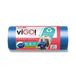 Pytle na odpadky na tříděný odpad - 120 l, 8 ks, 45 mikronů, modrá