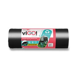 viGO! - zavazovací pytle na odpadky - 160 l, 10 ks, 31 mikronů, černé