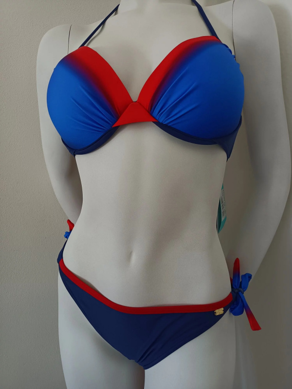 Dámské dvoudílné plavky 812WF19 - Self modro-červená 40D