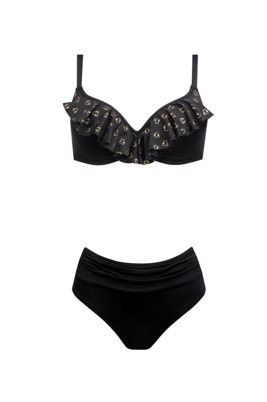 Dvoudílné plavky Paris 12 - S940C22-19 - Self  černá se zlatou 48E
