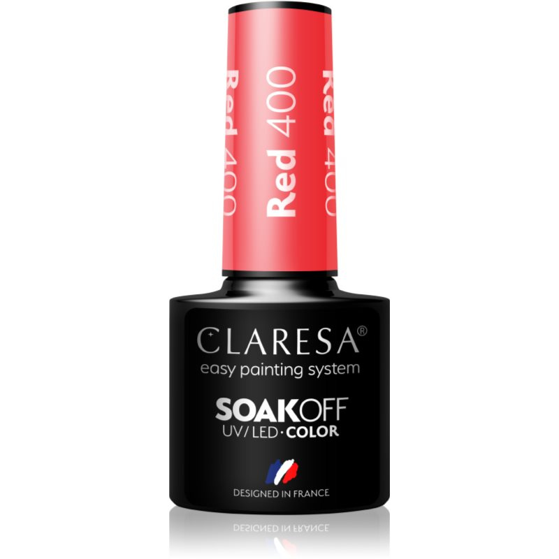 Claresa SoakOff UV/LED Color Rainbow Explosion gelový lak na nehty odstín Red 400 5 g