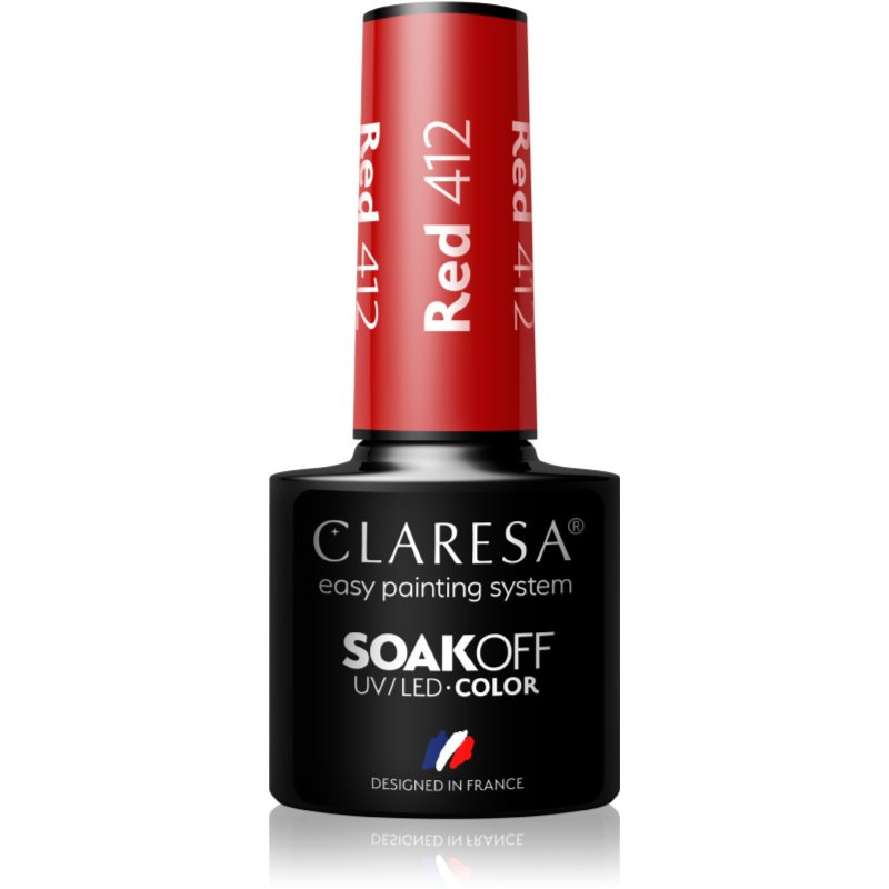 Claresa SoakOff UV/LED Color Take Me To The River gelový lak na nehty odstín Red 412 5 g