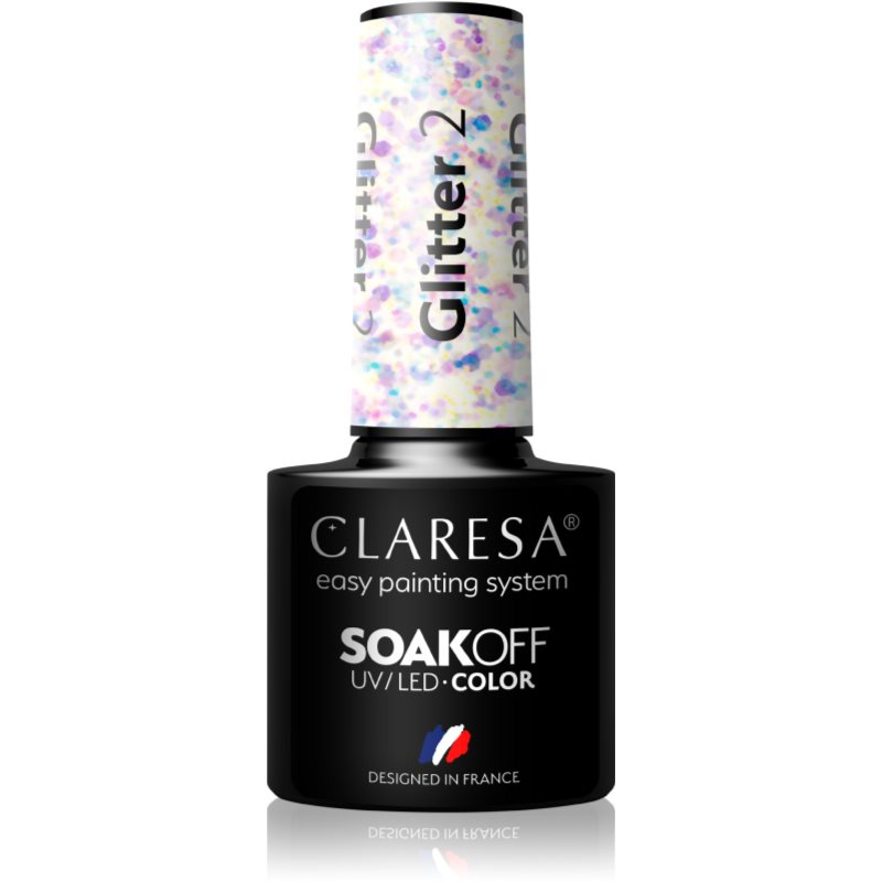 Claresa SoakOff UV/LED Color Glitter gelový lak na nehty odstín 2 5 g