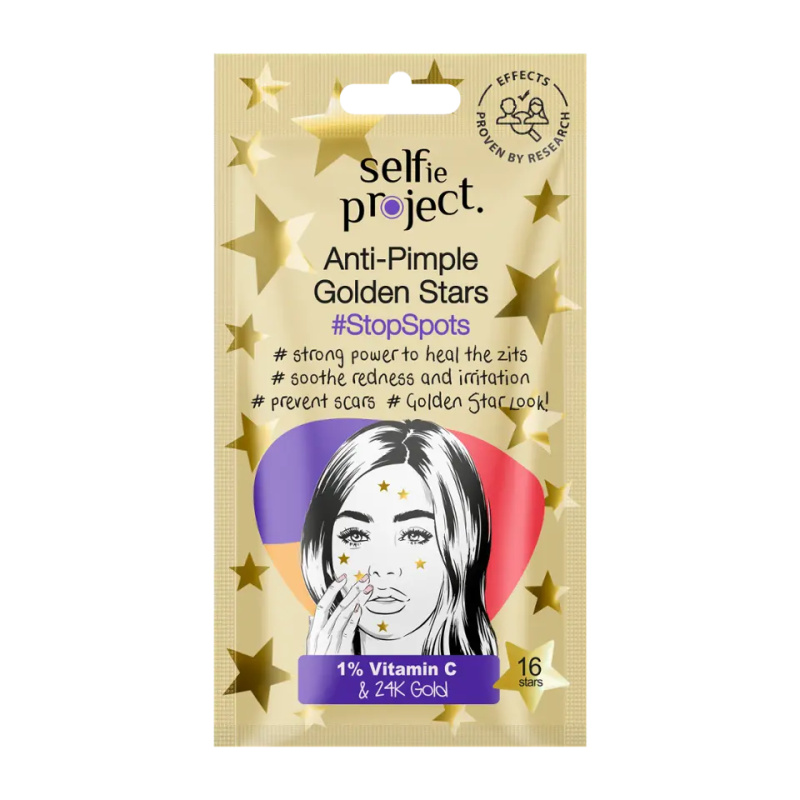 Selfie Project Anti-pimple Golden Stars Náplasti proti akné 16 ks