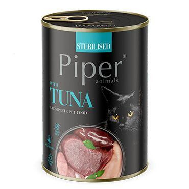 PIPER CAT konzerva pro sterilizované kočky, s tuňákem 400 g