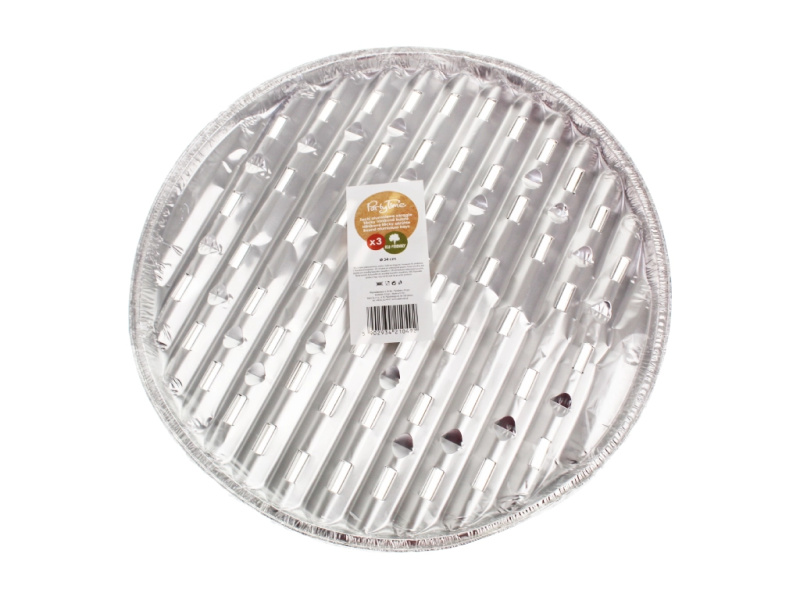 Hliníkové grilovací tácky kulaté 34 cm PARTY TIME, 3 ks