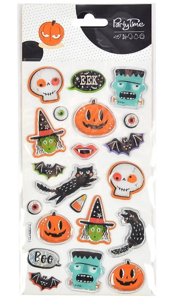 Gelové vystouplé samolepky Halloween mix