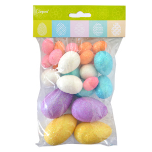 Kraslice brokátové mix rozměrů(24ks/bal)