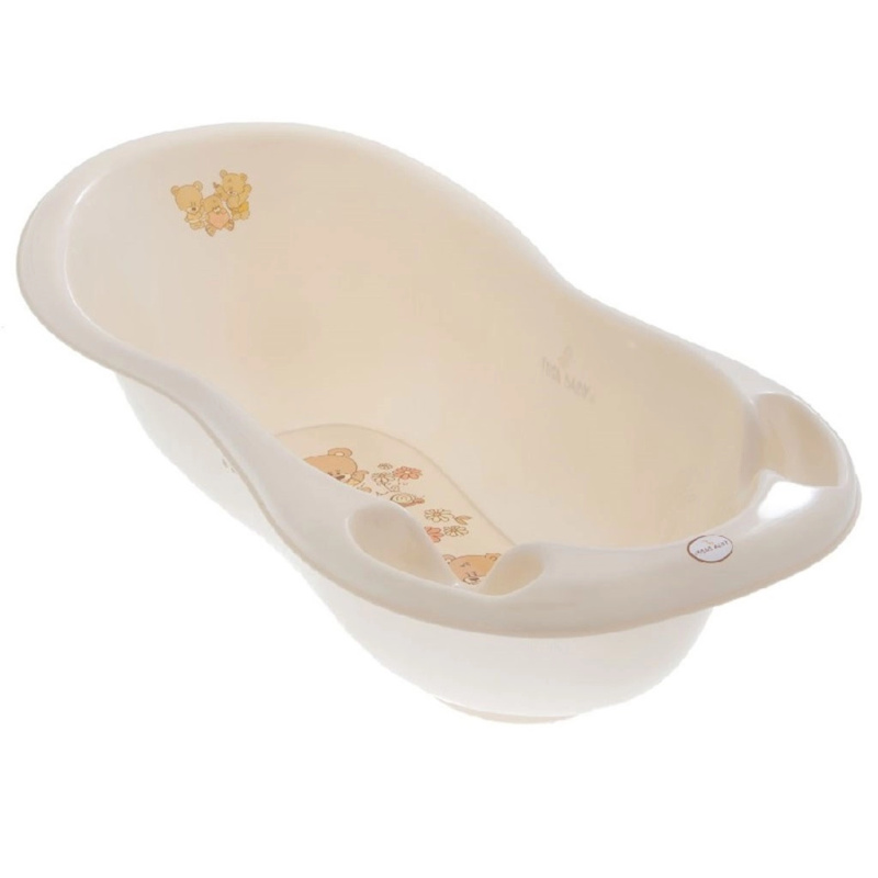 Anatomická dětská vanička s výpustí 102 cm LUX Medvídek, béžová