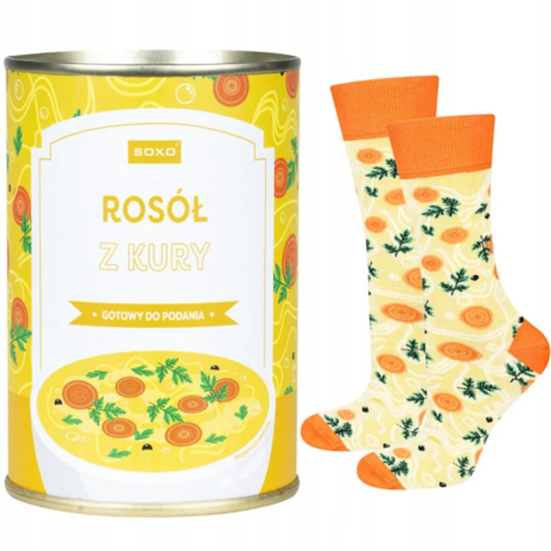 SOXO DOBRÉ VĚCI VÝVAR PONOŽKY V PLECHOVCE ŽLUTÁ/ORANŽOVÁ 40-45
