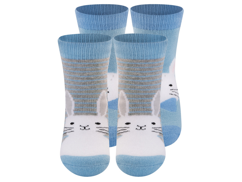 Soxo Dětské ponožky, 2 páry (modrá/šedá, 19-21)