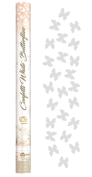 Pneumatické konfety bílé motýlky – papírové