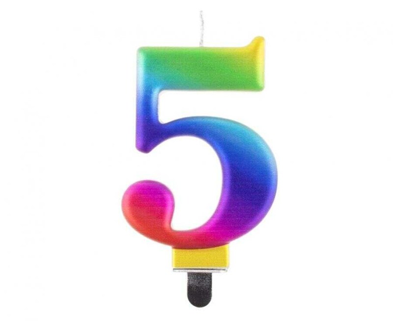 Svíčka dortová duhová číslo 5 Albi