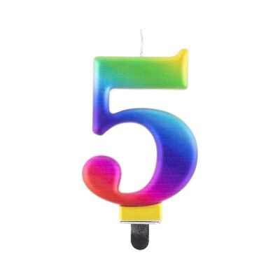 Svíčka dortová duhová číslo 5 Albi