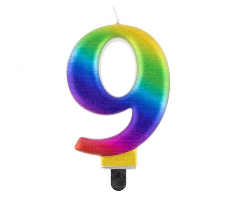 Svíčka dortová duhová číslo 9 Albi