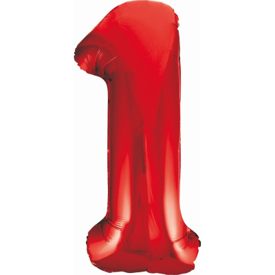 Balónek foliový čislice 1 červená 85cm
