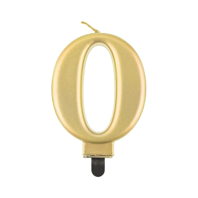 Svíčka dortová zlatá číslo 0 Albi