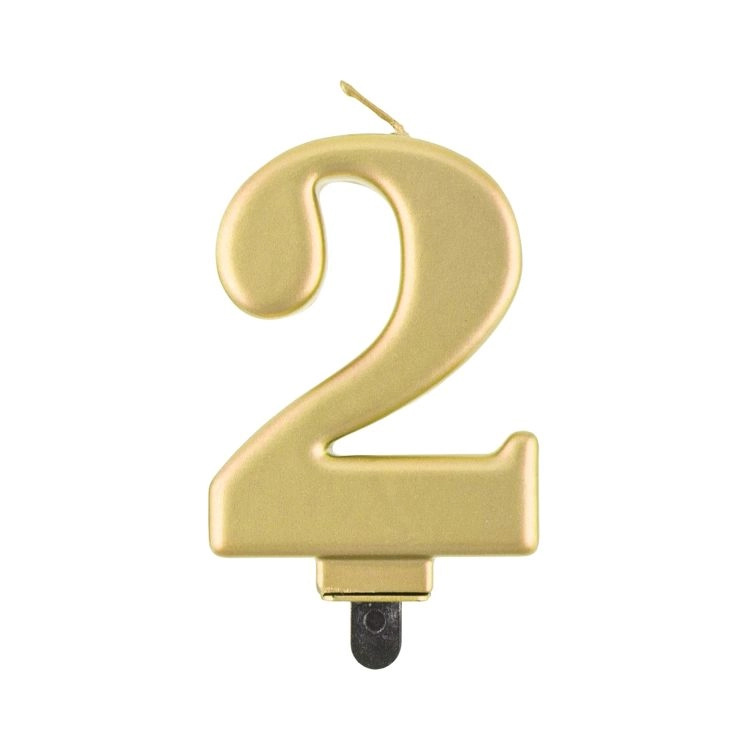 Svíčka dortová zlatá číslo 2 Albi