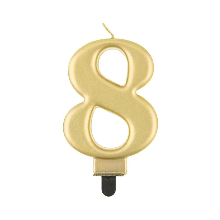 Svíčka dortová zlatá číslo 8 Albi