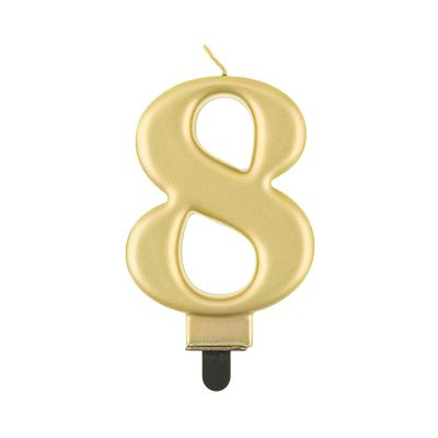 Svíčka dortová zlatá číslo 8 Albi