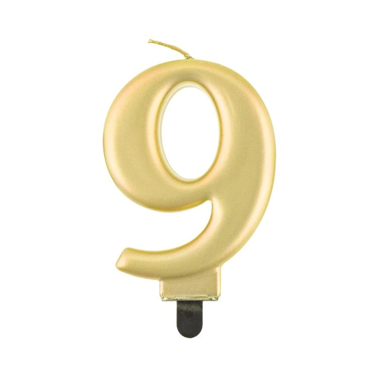 Svíčka dortová zlatá číslo 9 Albi