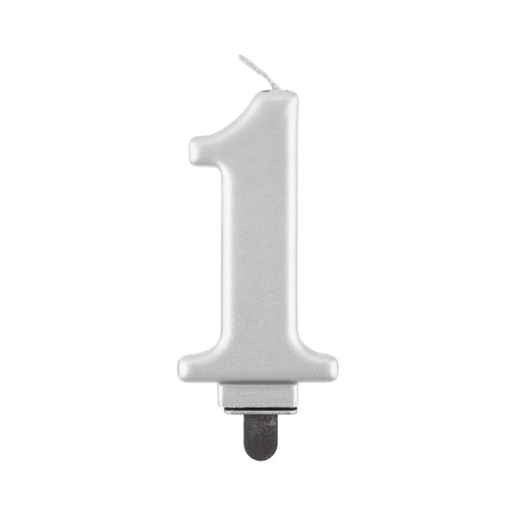 Svíčka dortová stříbrná číslo 1 Albi