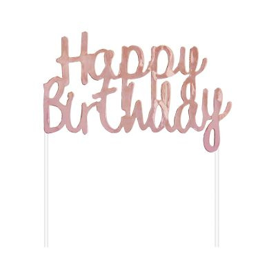Zápich Happy Birthday rose gold Albi