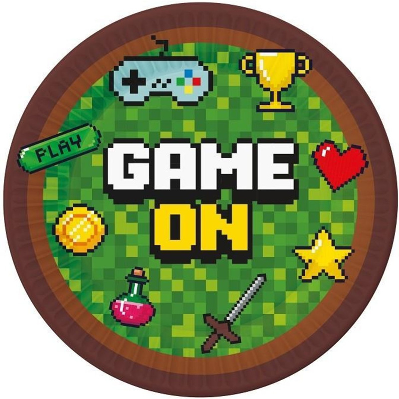 Godan Papírové talíře Pixel Minecraft 18 cm