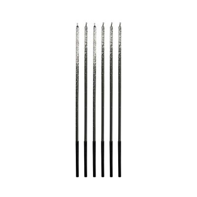 Svíčky dortové 6 ks barevné glitr 17 cm Albi