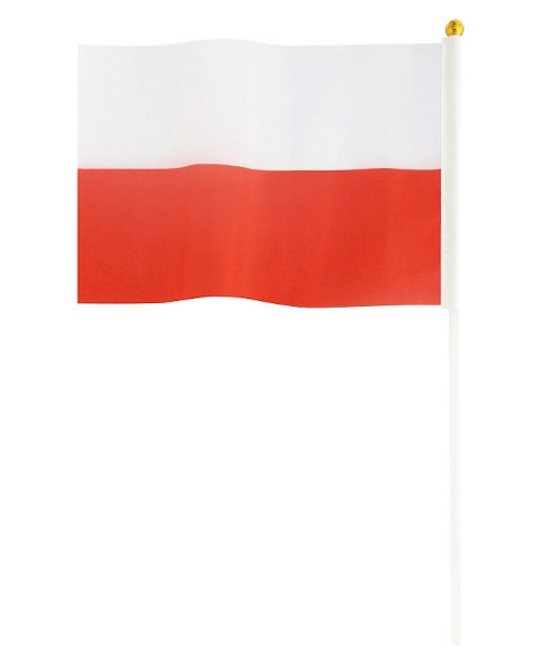 Polská vlajka na tyčce 30 × 45 cm - 1 kus
