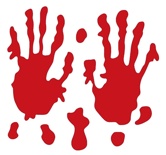 Želové nálepky „Zakrwawione dłonie“ Halloween - 1 kus