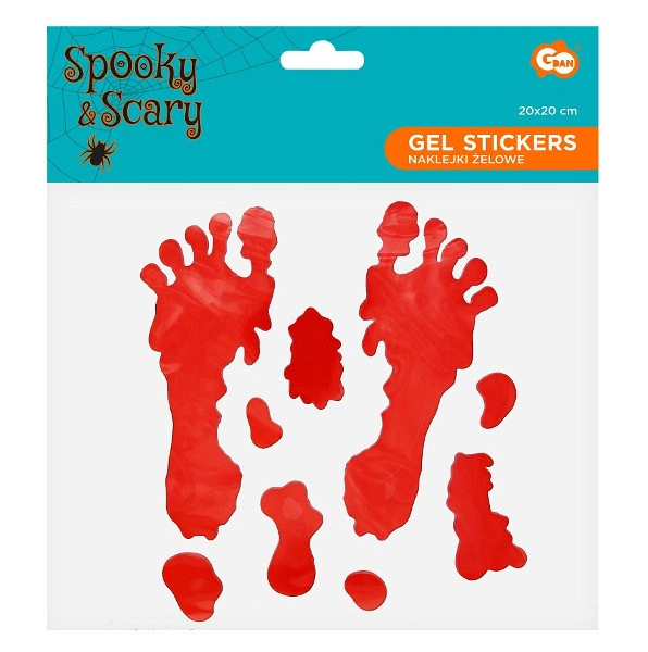 Želové samolepky krvavé stopy a skvrny krve na Halloween