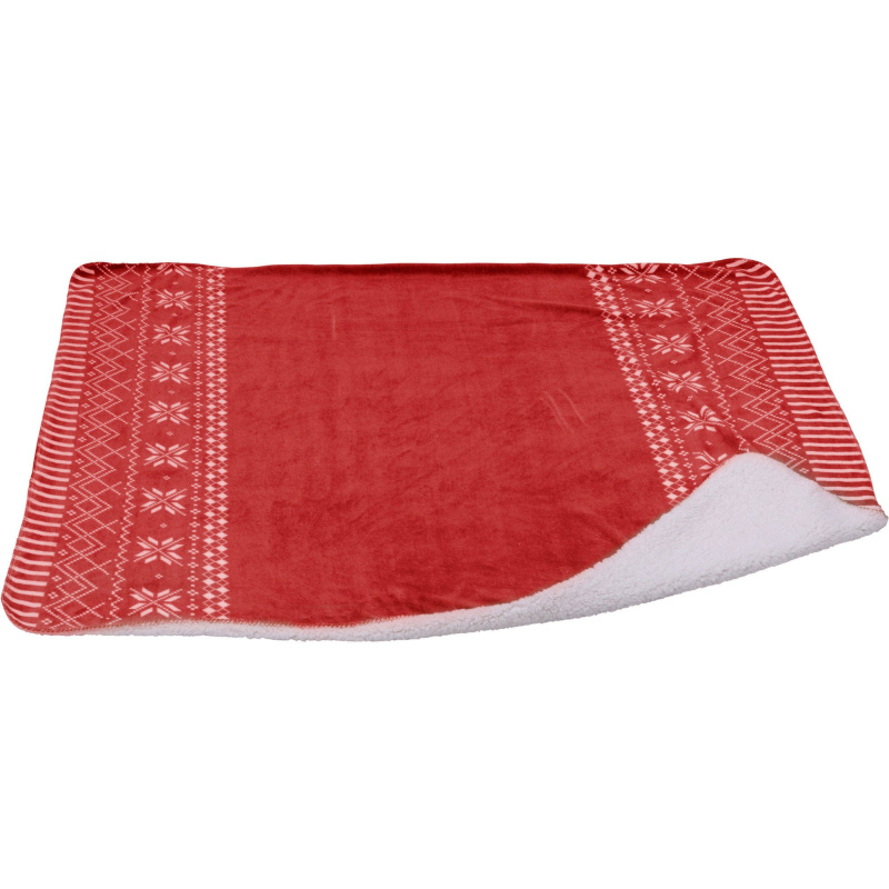 Home Styling Collection Červený vánoční dekorativní přehoz na postel z polyestru, 130x150 cm červená