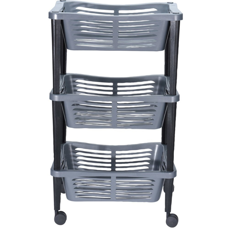 Storagesolutions TROLLEY univerzální vozík pro koupelnu, knihovnu, skříň - 3 úrovně šedá