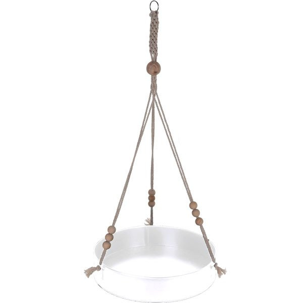 Home Styling Collection Dekorativní podstavec pro malé rostliny, O 5 x 27 cm, závěsné, bílá bílá
