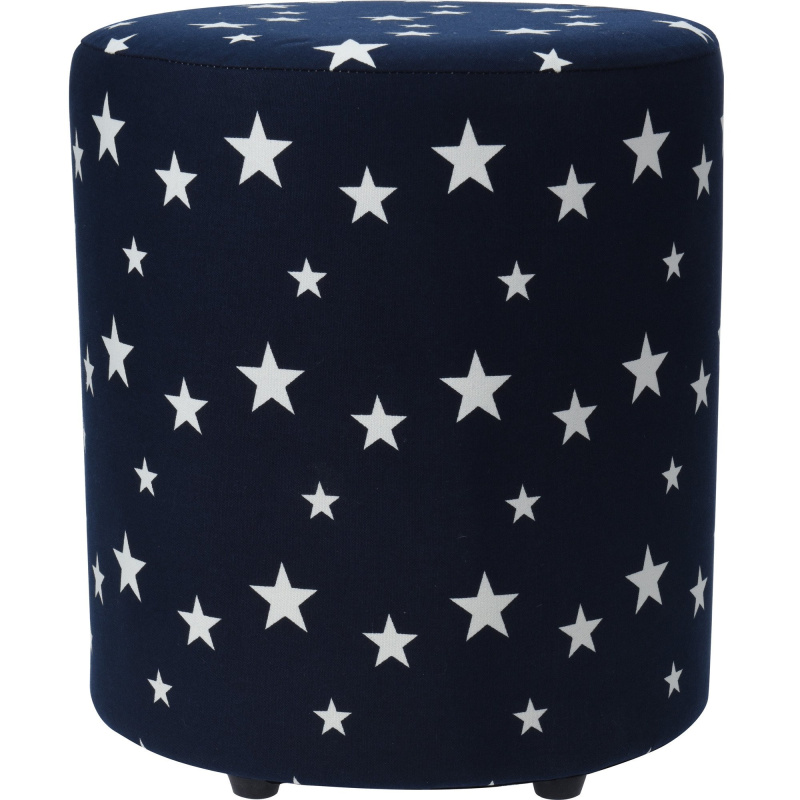 Home Styling Collection Pouf STARS, 30 cm, tmavě modrá barva černá