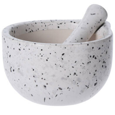 EH Excellent Houseware Hmoždíř, keramický, bílý bílý