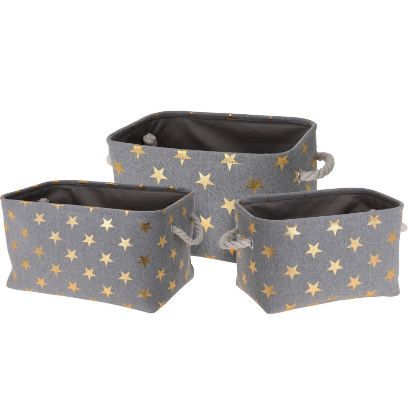 Home Styling Collection Skladovácí boxy STARS, 3 rozměry, šedé šedá