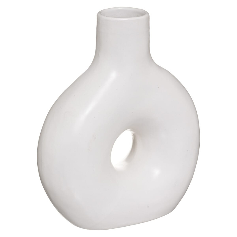 Atmosphera Keramická váza CIRCLE, 21 cm, bílá bílá