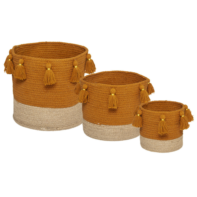 Atmosphera for kids Dekorační košíky GYPSY, 3 ks, oranžové oranžová