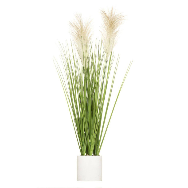 Atmosphera Umělá tráva v květináči, 70 cm bílá