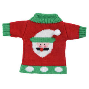 Home Styling Collection Home&Styling Vánoční obal na láhev XMAS, Santa Claus, 26 cm vícebarevná