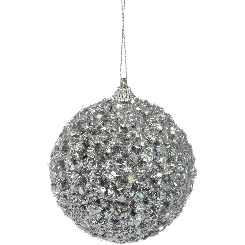 Home Styling Collection Vánoční koule GLITTER, stříbrná, Ø 8 cm stříbrná