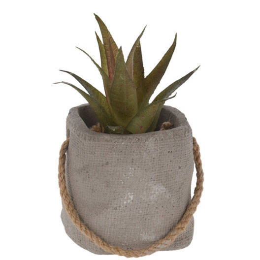 Home Styling Collection Umělá rostlina v květináči z cementu, Ø 8 cm šedá