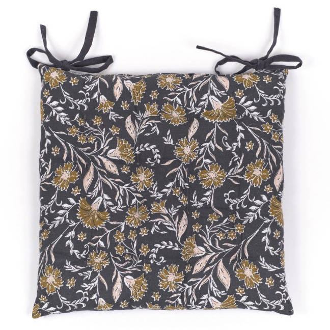 Today Sedák na židli SECESSION, bavlněný, modré stuhy, 38 x 38 cm vícebarevná 69848