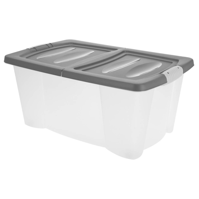 Storagesolutions Box na kolečkách, uzamykatelný, 45 l, šedý šedá