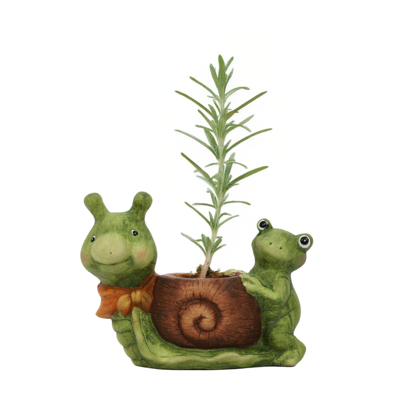 ProGarden Keramický květináč ve tvaru šneka, 15 cm vícebarevná