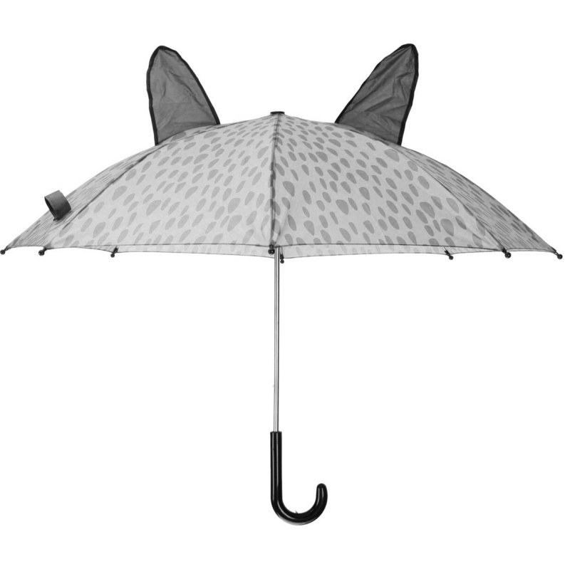 PIOVE Dětský deštník s potiskem, s ušima, Ø 75 cm šedá