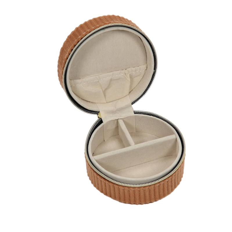 Home Styling Collection Malá šperkovnice, manšestr, Ø 8 cm oranžová